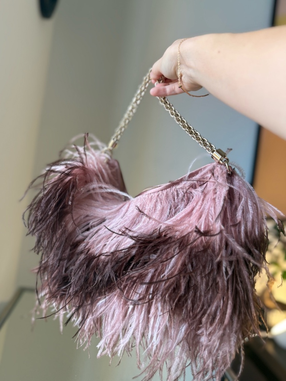 EUC JIMMY CHOO Callie Dégradé Ostrich Feather Clutch Bag $1,895 - Picture 11 of 16